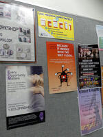 Bulletin board with motivational, anti-drug, and anti-smoking posters