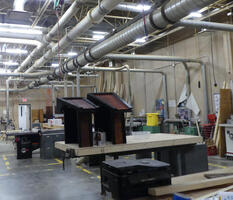 Construction area showing projects made of wood