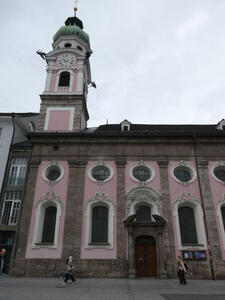 Church with pink facade.