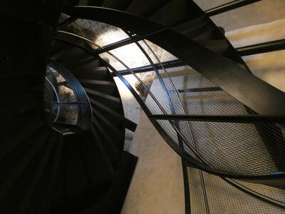 Spiral staircase in tower