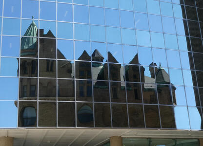 old building reflection